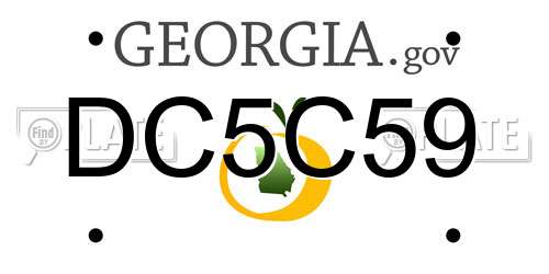 DC5C59 Georgia License Plate