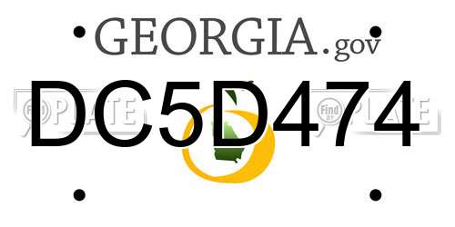 DC5D474 Georgia License Plate