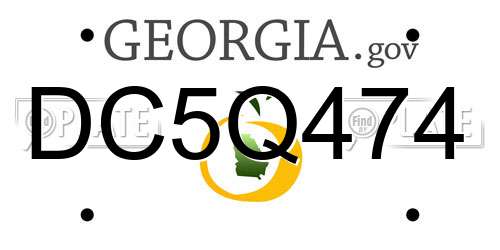 DC5Q474 Georgia License Plate