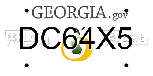 DC64X5 Georgia License Plate