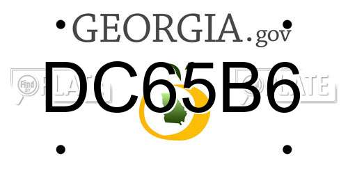DC65B6 Georgia License Plate