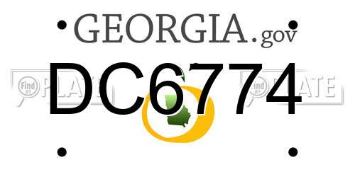 DC6774 Georgia License Plate