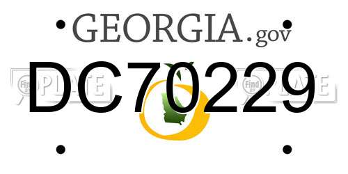 DC70229 Georgia License Plate
