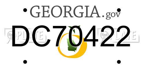 DC70422 Georgia License Plate