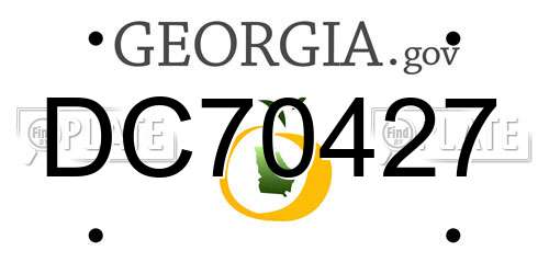 DC70427 Georgia License Plate