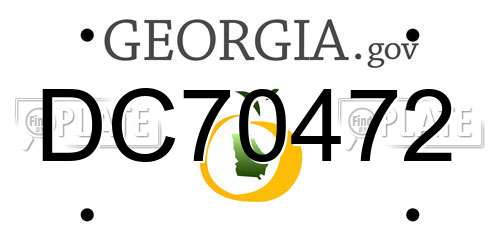 DC70472 Georgia License Plate