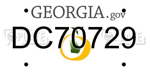 DC70729 Georgia License Plate