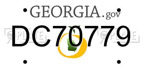 DC70779 Georgia License Plate