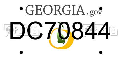 DC70844 Georgia License Plate