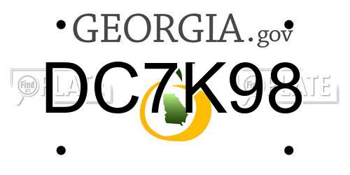 DC7K98 Georgia License Plate