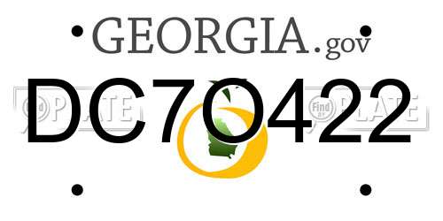 DC7O422 Georgia License Plate