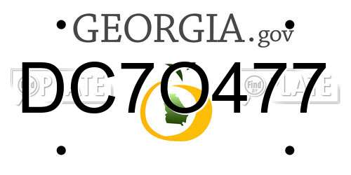 DC7O477 Georgia License Plate
