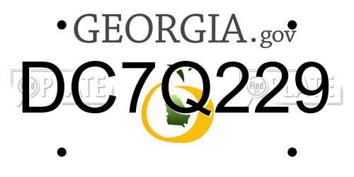 DC7Q229 Georgia License Plate