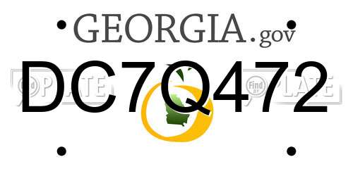 DC7Q472 Georgia License Plate
