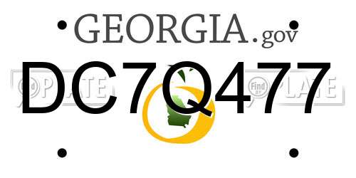DC7Q477 Georgia License Plate