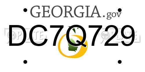 DC7Q729 Georgia License Plate