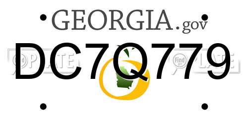 DC7Q779 Georgia License Plate