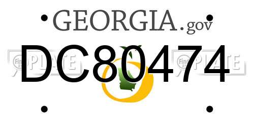 DC80474 Georgia License Plate