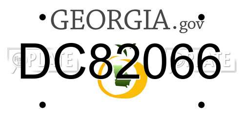 DC82066 Georgia License Plate