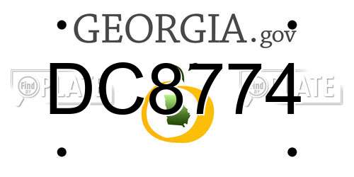 DC8774 Georgia License Plate