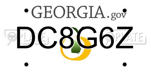 DC8G6Z Georgia License Plate