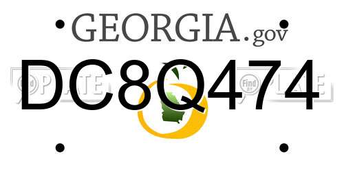 DC8Q474 Georgia License Plate