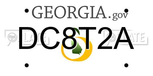 DC8T2A Georgia License Plate