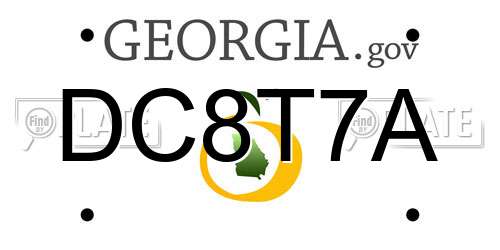 DC8T7A Georgia License Plate
