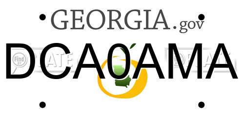 DCA0AMA Georgia License Plate
