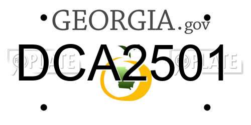 DCA2501 Georgia License Plate