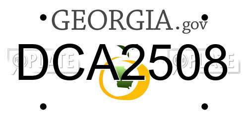 DCA2508 Georgia License Plate