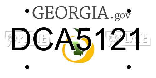 DCA5121 Georgia License Plate