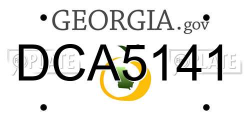 DCA5141 Georgia License Plate