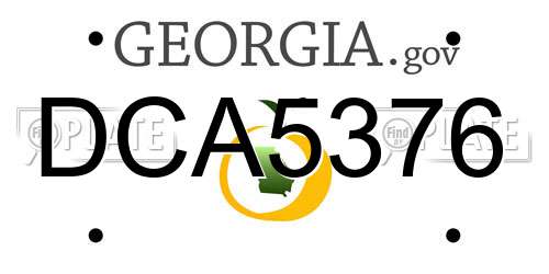 DCA5376 Georgia License Plate