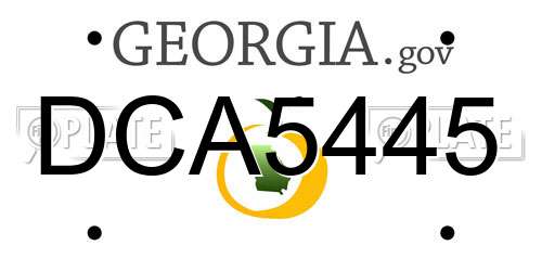 DCA5445 Georgia License Plate