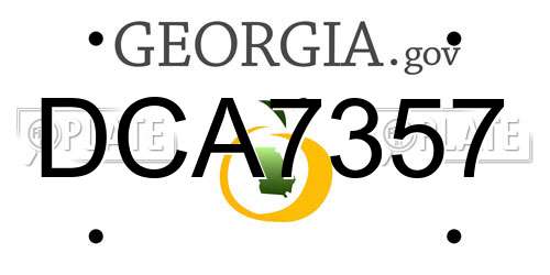 DCA7357 Georgia License Plate