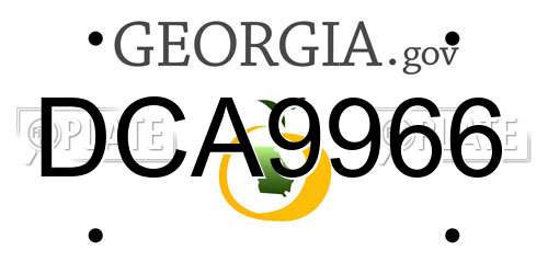 DCA9966 Georgia License Plate