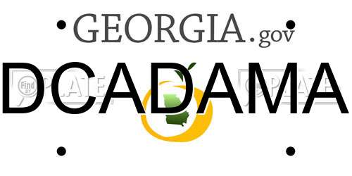 DCADAMA Georgia License Plate