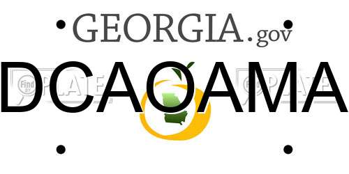 DCAOAMA Georgia License Plate