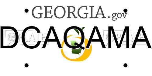 DCAQAMA Georgia License Plate