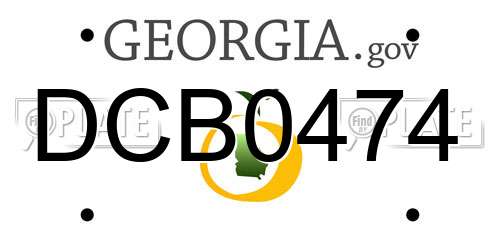 DCB0474 Georgia License Plate