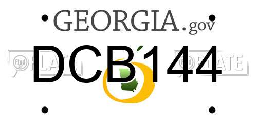 DCB144 Georgia License Plate