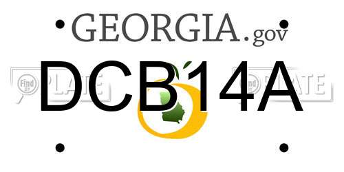 DCB14A Georgia License Plate