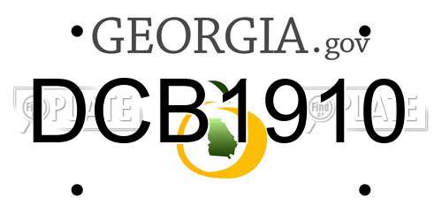 DCB1910 Georgia License Plate