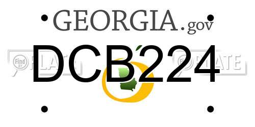 DCB224 Georgia License Plate