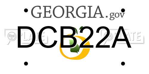 DCB22A Georgia License Plate