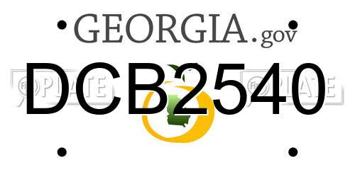 DCB2540 Georgia License Plate