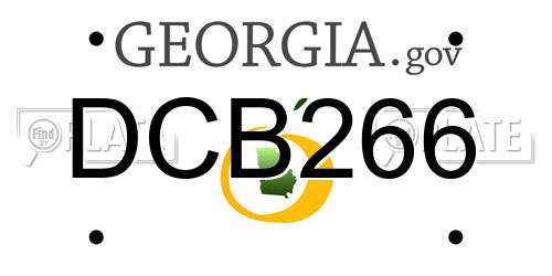 DCB266 Georgia License Plate