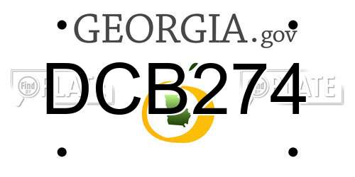 DCB274 Georgia License Plate