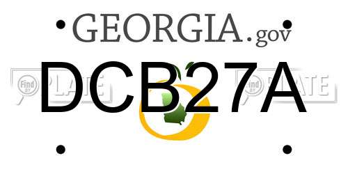 DCB27A Georgia License Plate